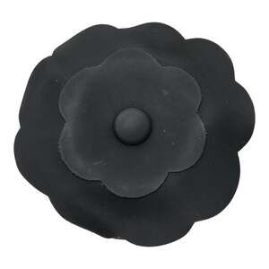Chanel Camellia Brooch Black Leather #228900C38B